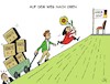 Cartoon: Weg nach oben (small) by JotKa tagged bundestagswahl,21,bundeskanzler,kanzlerkandidaten,parteien,politiker,die,grünen,umfragen,umfragewerte,baerbock,habeck,laschet,verbote,verbotspartei,parteiprogramme