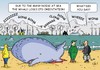 Cartoon: Whales (small) by JotKa tagged capital money coastal whales north sea natural environment marine exploitation offshore animal welfare young whale deaths profit seas oceans fish fauna wind power petroleum gas capitalists environmentally die