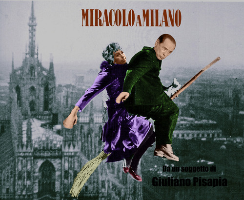Cartoon: Miracolo a Milano (medium) by azamponi tagged pisapia,moratti,berlusconi