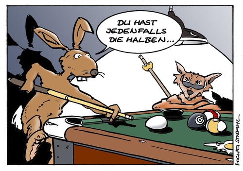 Cartoon: Osterpool (medium) by Micha Strahl tagged micha,strahl,ostern,osterhase,poolbilliard,ostereier,billiard