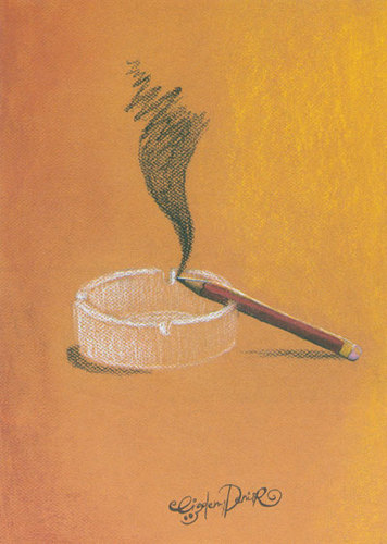 Cartoon: Cigarette (medium) by CIGDEM DEMIR tagged cigarette,29th,international,nasreddin,hodja,cartoon,contest,2009