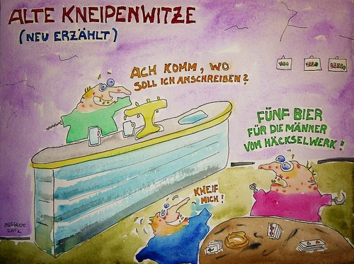 Cartoon: Alte Kneipenwitze - neu erzählt (medium) by Eggs Gildo tagged kneipenwitz