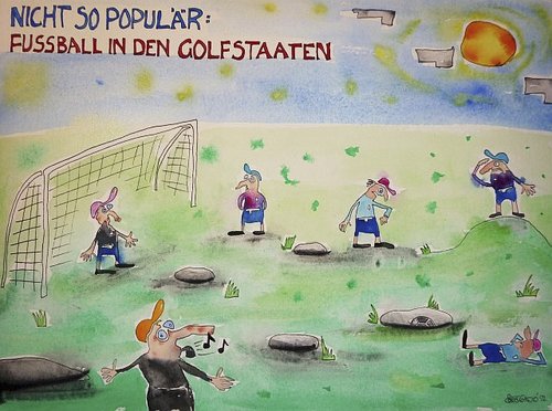 Cartoon: Fußball in den Golfstaaten (medium) by Eggs Gildo tagged fußball,socker,golfstaaten,gulfstates