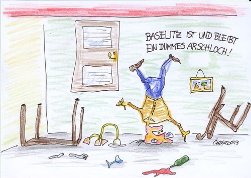 Cartoon: Geburtstagsbeschimpfung (medium) by Eggs Gildo tagged geburtstag,arschloch,baselitz