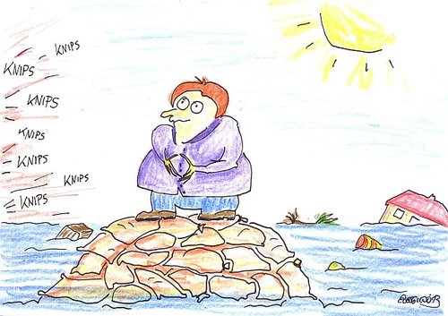 Cartoon: Knips (medium) by Eggs Gildo tagged hochwasser,merkel,politiker,medien,hilfe