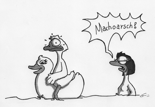 Cartoon: Machoarsch (medium) by bertgronewold tagged ente,macho,gummiente
