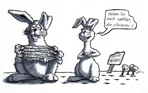 Cartoon: Möhrenerotik (medium) by bertgronewold tagged hasen,möhren