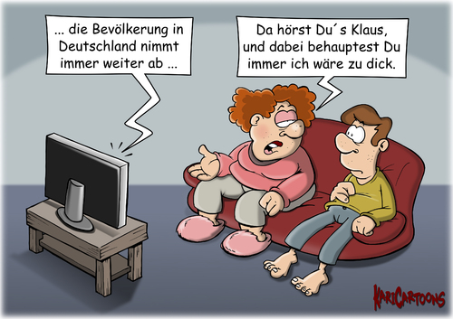 Cartoon: Nimmt ab (medium) by karicartoons tagged gewicht,masse,breit,abnehmen,dick,diät,partnerschaft,ehe,frau,zu,übergewicht,bevölkerung,adipös,fernsehen,wortspiel,ernährung,gewicht,masse,breit,abnehmen,dick,diät,partnerschaft,ehe,frau,zu,übergewicht,bevölkerung,adipös,fernsehen,wortspiel,ernährung