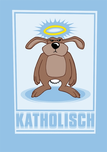 Cartoon: Katholisch (medium) by pottzblitz tagged katholisch,hase,sauer,beleidigt