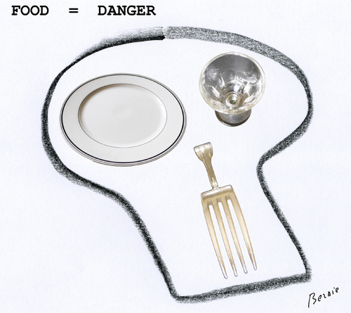 Cartoon: FOOD IS DANGEROUS (medium) by bernie tagged health,food,pesticides