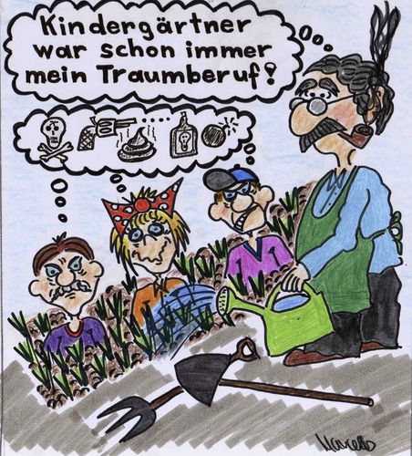 Cartoon: Kindergärtner (medium) by Marcello tagged kindergärtner