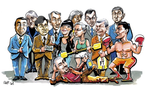 Cartoon: Faces of the Year II. (medium) by Dluho tagged known,people