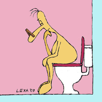 Cartoon: The Stinker (medium) by lexatoons tagged rodin,philosophie,thinker,stinker,wc,toilette