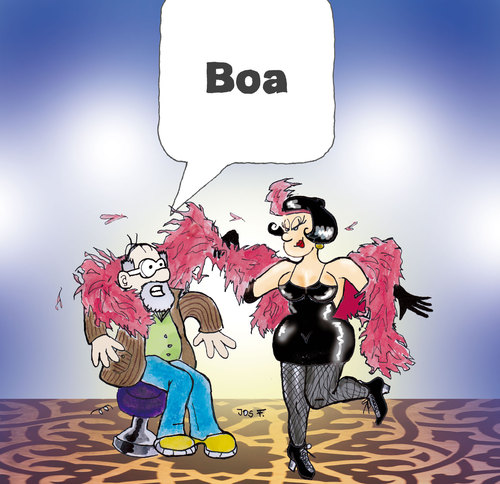 Cartoon: Boa 2 (medium) by Jos F tagged boa,federboa,nachtclub