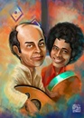 Cartoon: Mounir and Mounib (small) by Amal Samir tagged mounir,singer,caricature,digital,drawings