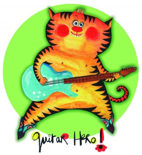 Cartoon: guitar hero (medium) by siobhan gately tagged music,guitar,animal,musician,illustration,katze,kater,tier,tiere,musik,musiker,rocker,rock,gitarre