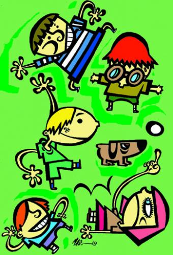 Cartoon: ILUSTRACION INFANTIL CHICOS (medium) by Mario Almaraz tagged chicos