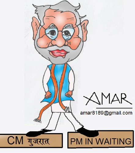 Cartoon: Narendra Modi (medium) by Amar cartoonist tagged cartoons,amar