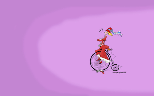 Cartoon: Belle Epoque (medium) by paraistvan tagged woman,backround,desktop,bycikle,lady