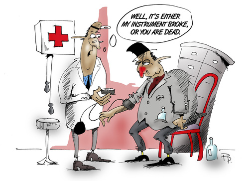 Cartoon: Hochdruck Blood pressure (medium) by paraistvan tagged medical,lush,doctor,medic,pressure,blood,hochdruck,surgery