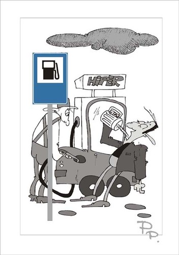 Cartoon: Traffic sign misunderstanding (medium) by paraistvan tagged refuel,drink,beer,station,gas,sign,traffic
