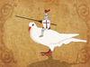 Cartoon: Pigeon Knight (small) by thomas_hollnack tagged knight,pigeon,streetart