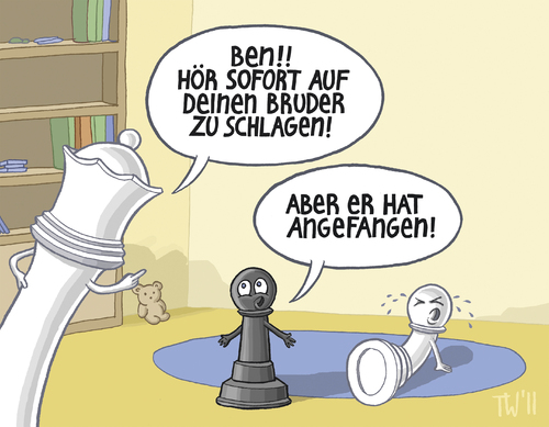 Cartoon: ... (medium) by Tobias Wieland tagged weiss,schwarz,zank,streit,schlägerei,schlagen,familie,geschwister,bruder,chess,königin,bauer,schach,schach,bauer,königin,bruder,geschwister,familie,schlagen,schlägerei,streit,zank,schwarz,weiss,spiel,brettspiel