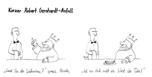 Cartoon: Kurzer Robert Gernhardt-Anfall (medium) by Tobias Wieland tagged robert,gernhardt,anfall,wurst,humor,reim,gedicht,