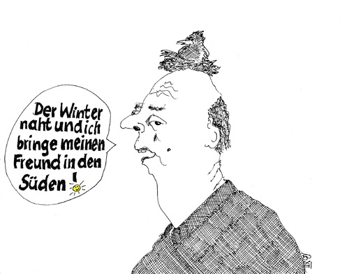 Cartoon: Ab in den Süden (medium) by Marbez tagged freunde,süden,winterquartier