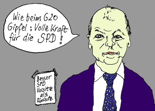 Cartoon: Der hält was aus (medium) by Marbez tagged spd,vorsitz,scholz