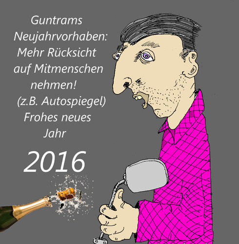 Cartoon: Frohes neues Jahr 2016 (medium) by Marbez tagged neues,jahr,2016,rücksicht,neujahrsvorhaben