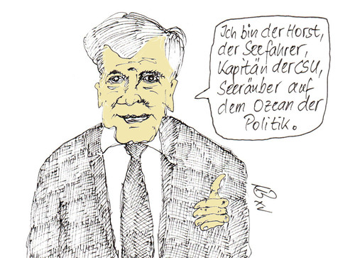 Cartoon: Horst der Seefahrer (medium) by Marbez tagged seefahrer,ozean,politik
