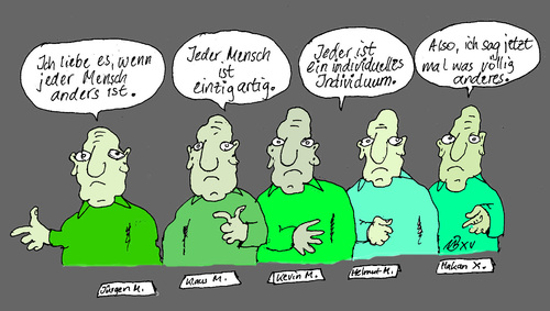 Cartoon: Individuelles Individuum (medium) by Marbez tagged mensch,individuell,individuum,rebell