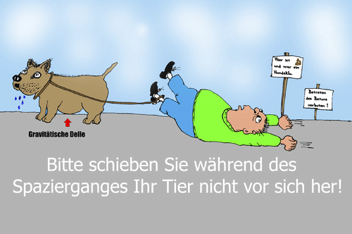 Cartoon: Schieben des Tieres (medium) by Marbez tagged hund,schieben,spaziergang