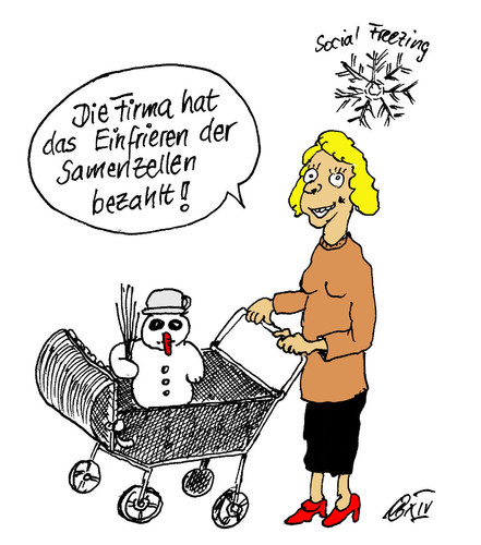 Cartoon: Social Freezing 2 (medium) by Marbez tagged social,freezing,karriere,kinderwunsch