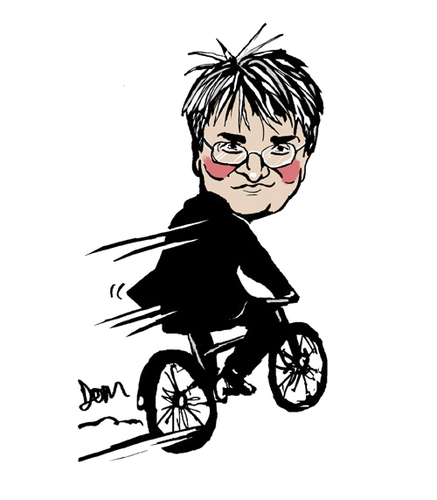 Cartoon: Andrew Mitchell - Ex politician (medium) by Dom Richards tagged mitchell,disgraced,politician,caricature