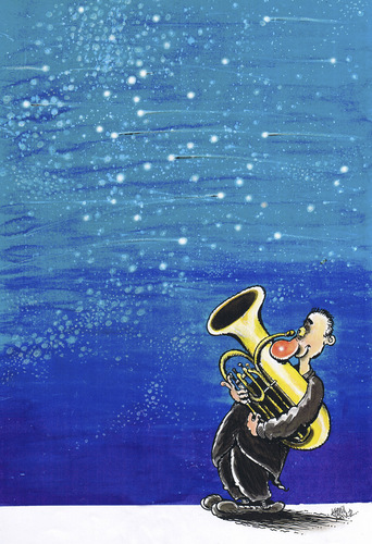 Cartoon: Space and Music (medium) by kamil yavuz tagged fryderyk,chopin,200,sky,music