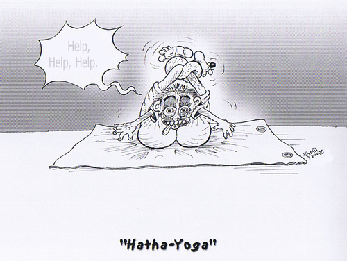 Cartoon: Yoga or Moga (medium) by kamil yavuz tagged original,yoga,hinduism,moga