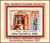 Cartoon: JCU Tower US Stamp Art (small) by ray-tapajna tagged john carroll university 1953 tower stamp art ray tapajna scripps howard award newspaper illustration