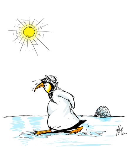 Cartoon: Global warming !.. (medium) by Hilmi Simsek tagged solar,penguin,ice,global,warming