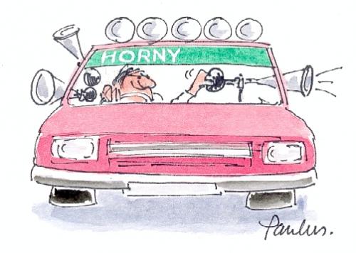 Cartoon: Horny (medium) by Paulus tagged car,
