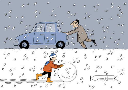 Cartoon: Joy of Winter (medium) by Jura Karikatura tagged winter,of,joy,kvestek,kresimir,jurakarikatura