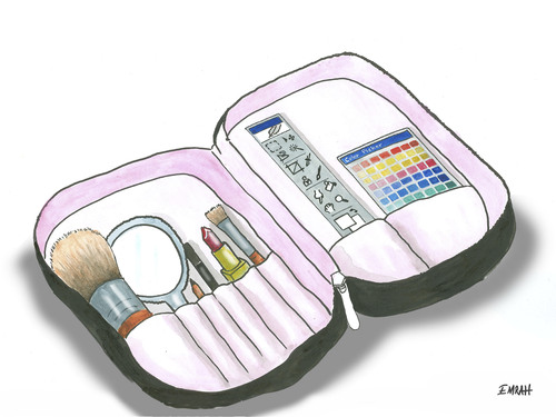 Cartoon: make up (medium) by emraharikan tagged make,up