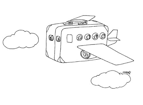 Cartoon: plane migration (medium) by Medi Belortaja tagged luggage,flying,immigrants,migration,plane