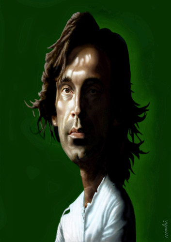 Cartoon: andrea pirlo (medium) by Medi Belortaja tagged 2012,euro,football,team,soccer,italy,italian,pirlo,andrea