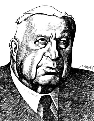 Cartoon: Ariel Sharon (medium) by Medi Belortaja tagged sharon,ariel,war,pace,dove,colombo,pigeon