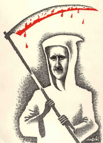 Cartoon: Bashar Al Assad (medium) by Medi Belortaja tagged syria,murder,kill,killing,death,alassad,bashar,war