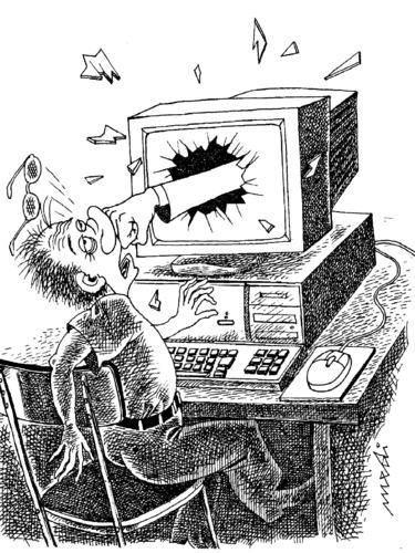 Cartoon: beat the virus (medium) by Medi Belortaja tagged hackers,pc,computers,virus,beat,punch