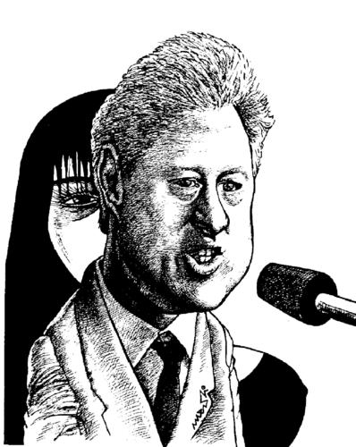 Cartoon: Bill Clinton and Lewinski (medium) by Medi Belortaja tagged lewinski,monica,and,clinton,bill