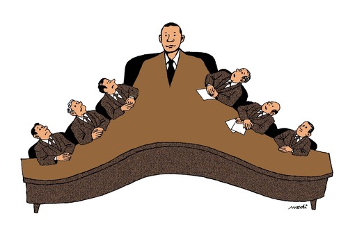 Cartoon: chief s table (medium) by Medi Belortaja tagged chief,table